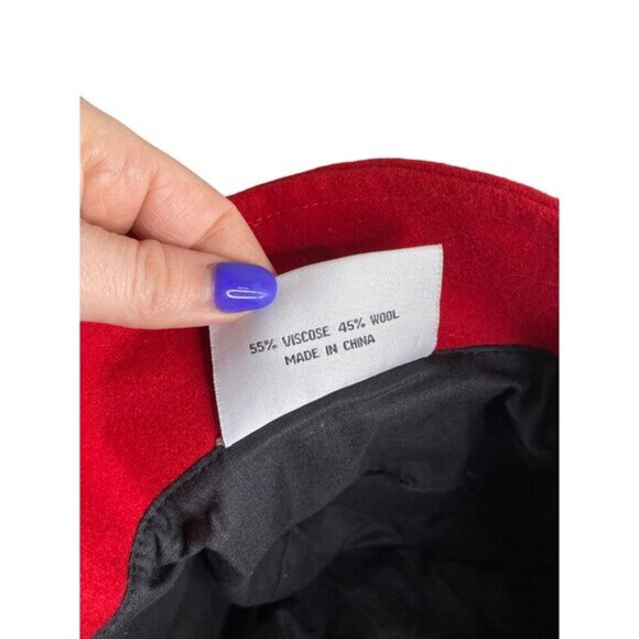 Y2K Rocawear Red Wool & Viscose Bucket Hat With Embroidered Patches - Picture 6 of 6